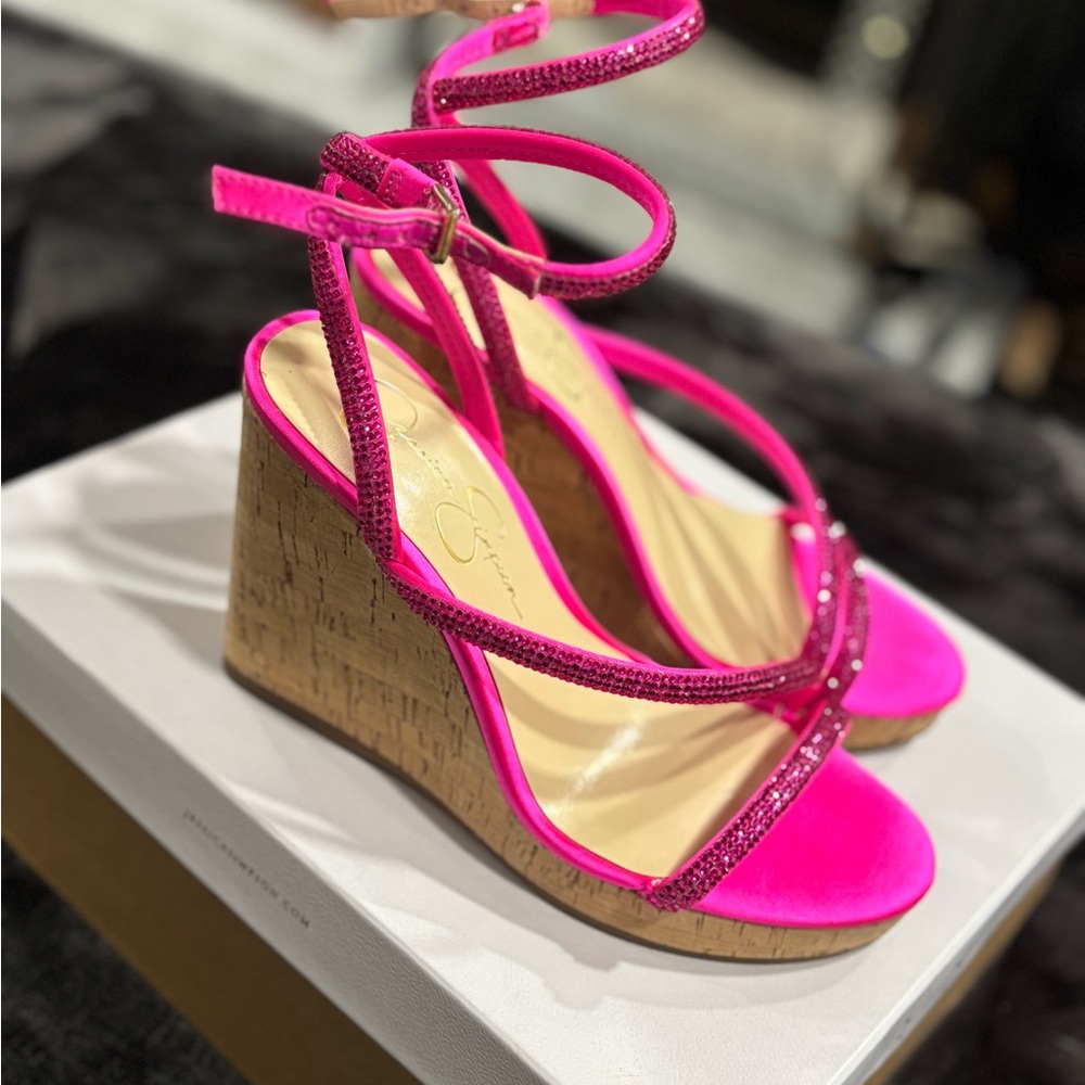 Pink Wedge Sandals